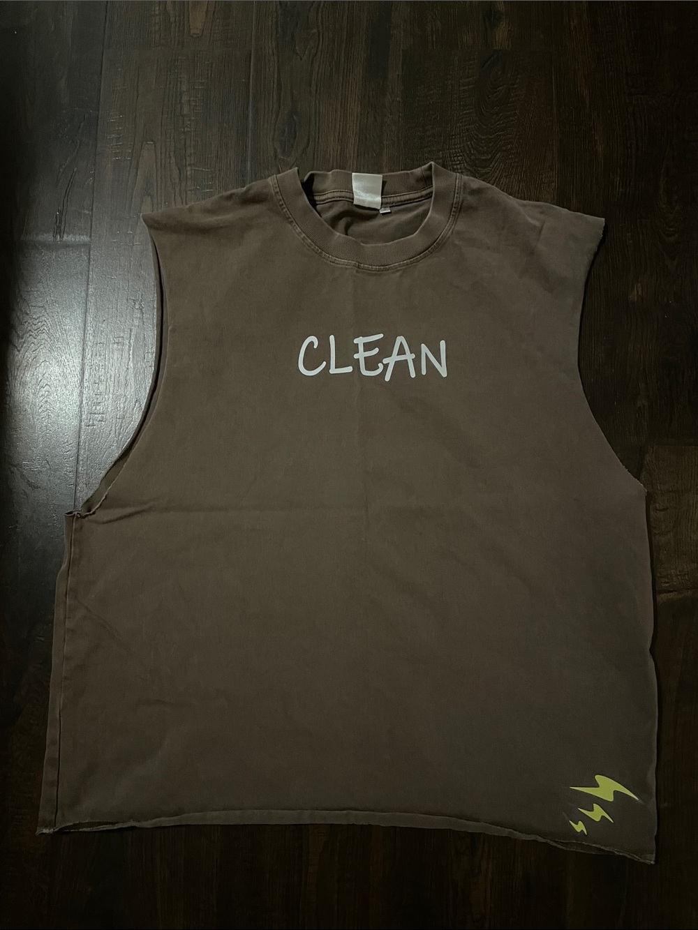 Unbranded Brown 'CLEAN' Sleeveless Muscle Tank